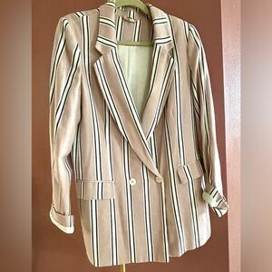 Free People Light Pink Striped Blazer